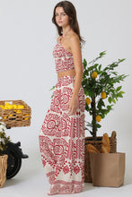 Load image into Gallery viewer, A Red 2pcs elastic halter top/palazzo pants
