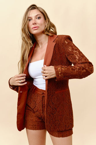 Tc lace 2 pcs blazer set