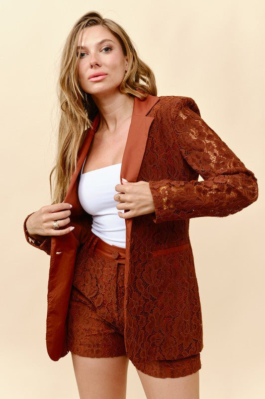 Tc lace 2 pcs blazer set