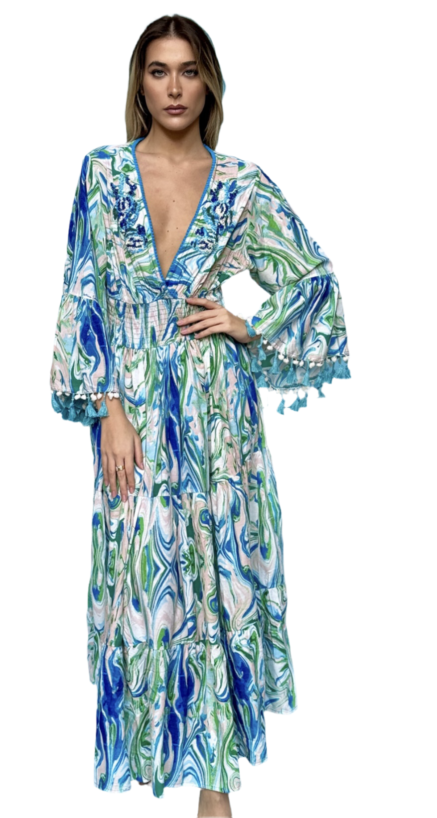 A print maxi dress