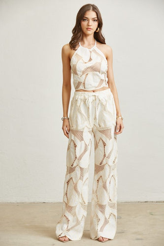 B cotton lace aplique 2pcs set