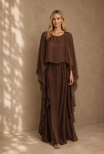 Load image into Gallery viewer, N 2 pcs maxi dress/chiffon cape