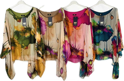 N graphic silk top