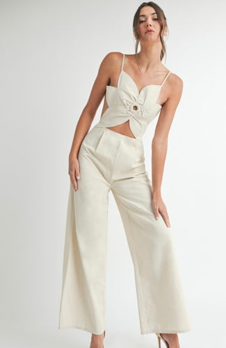 Eb flower  linen jumpsuit