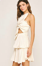 Load image into Gallery viewer, Sb bow satin dress with pleated skirt