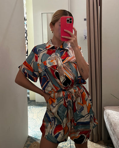 L Abstract utility romper