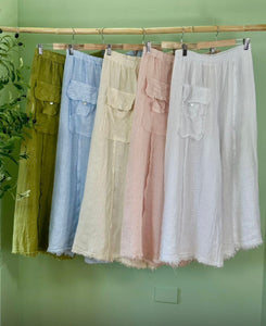 LC LINEN PANTS WITH POCKETS