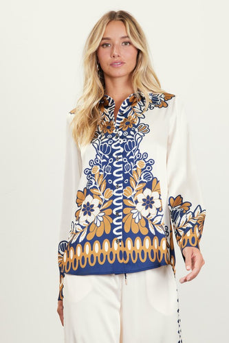 S printed buttom down top