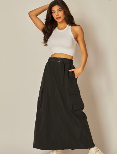 Lp woven cargo maxi skirt