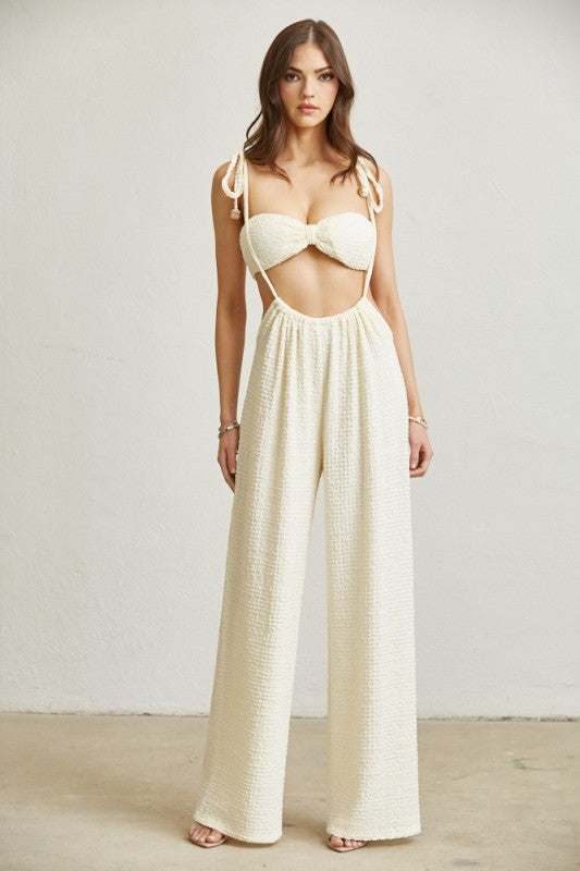 B 2pcs texture jumpsuit