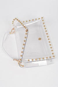 H clear bag with round studs