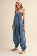 Load image into Gallery viewer, K Polka dot printed shapeless denim jumpsuit