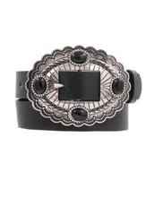 Load image into Gallery viewer, Ab Faux fur concho buckle belt