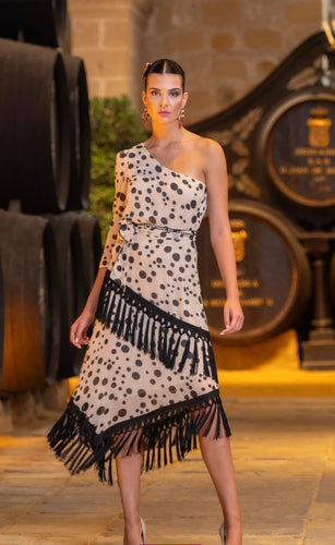 K polka dots fringe 2pcs skirt set