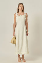 Load image into Gallery viewer, AA linen Flower strap detail midi dress
