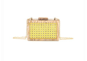 Bc acrylic wicker clutch