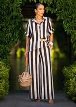 Load image into Gallery viewer, N 2pcs stripe pant set with belt
