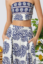 Load image into Gallery viewer, A navy 2pcs tube top/high waisted pants
