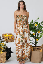 Load image into Gallery viewer, A Camel/Olive Tube belted jumpsuit