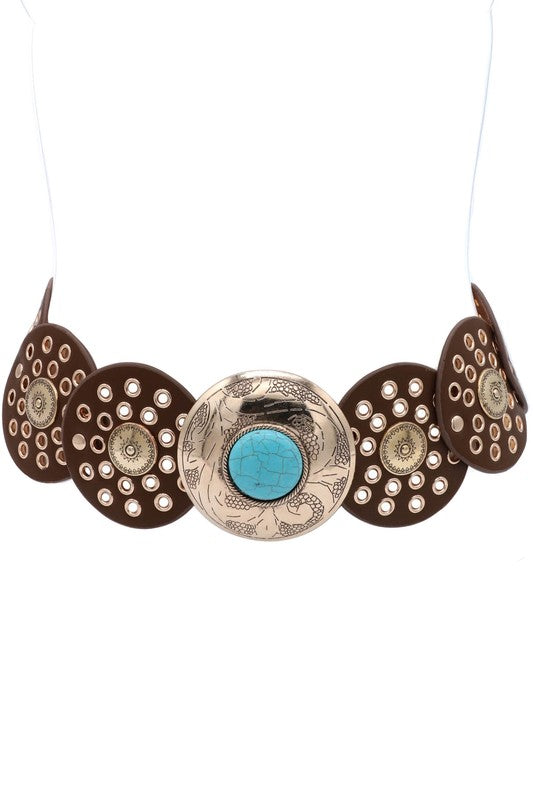 Ab faux leather accent boho belt