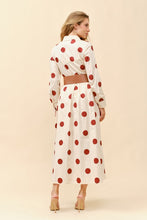 Load image into Gallery viewer, Tc polka dots shirt dress with faux leather belt