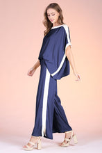 Load image into Gallery viewer, T 2pcs navy set with contrast band