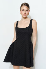 Load image into Gallery viewer, I square neck black / black dots￼dress