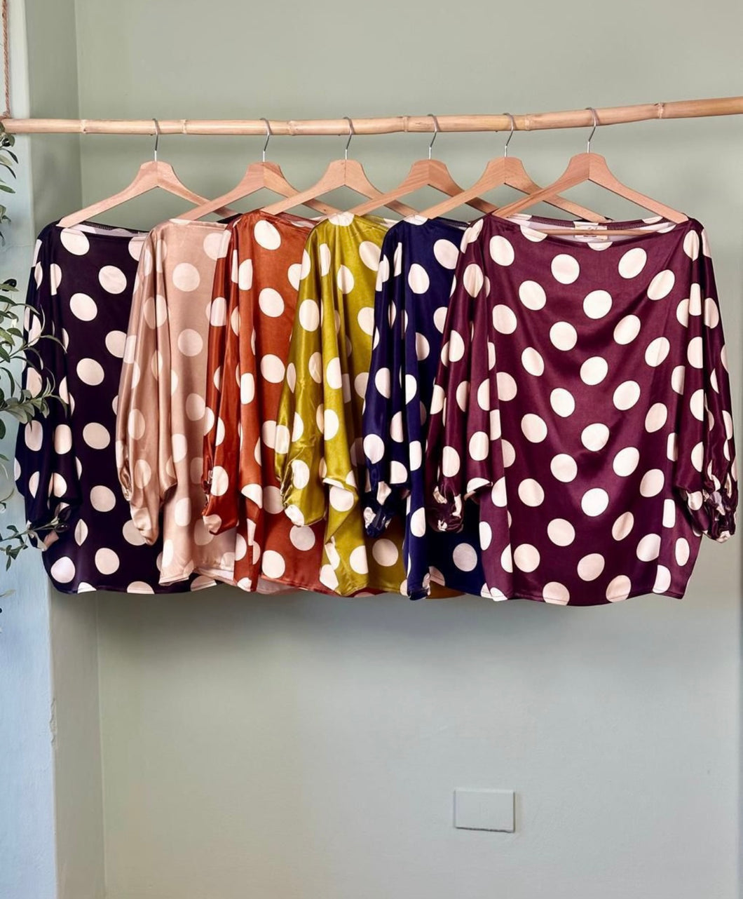 Lc polka dots satin top