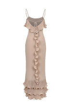 Load image into Gallery viewer, R  Ecru ruffles  cascade  maxi dress