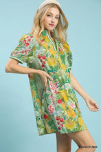 Load image into Gallery viewer, U Floral print high neck mini dress