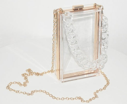P acrylic box with clear chain