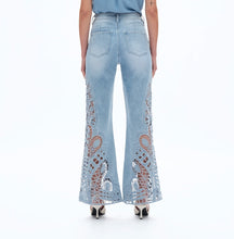 Load image into Gallery viewer, B side lace blue jeans