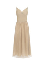 Load image into Gallery viewer, R  Ecru pleated strap dress
