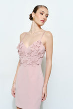Load image into Gallery viewer, I Flower aplique pink mini dress