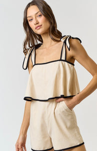 L romper with self tie strap