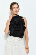 Load image into Gallery viewer, I flower aplique black top