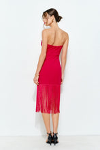 Load image into Gallery viewer, I Red fringe midi dress