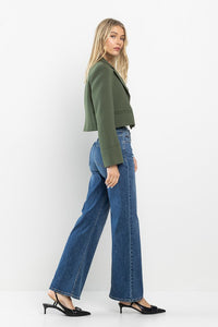 Sp high rise wide leg medium dark jeans 2479