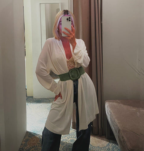 Q Ivory one size long cardigan