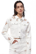 Load image into Gallery viewer, B cropped denim white jacket