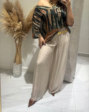 Load image into Gallery viewer, N Print chiffon top/with solid pants