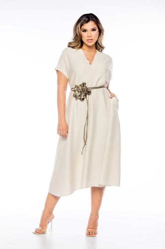 S linen dres midi