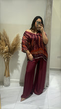 Load image into Gallery viewer, N Print chiffon top/with solid pants