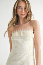 Load image into Gallery viewer, M embroidery  strapless tube mini dress