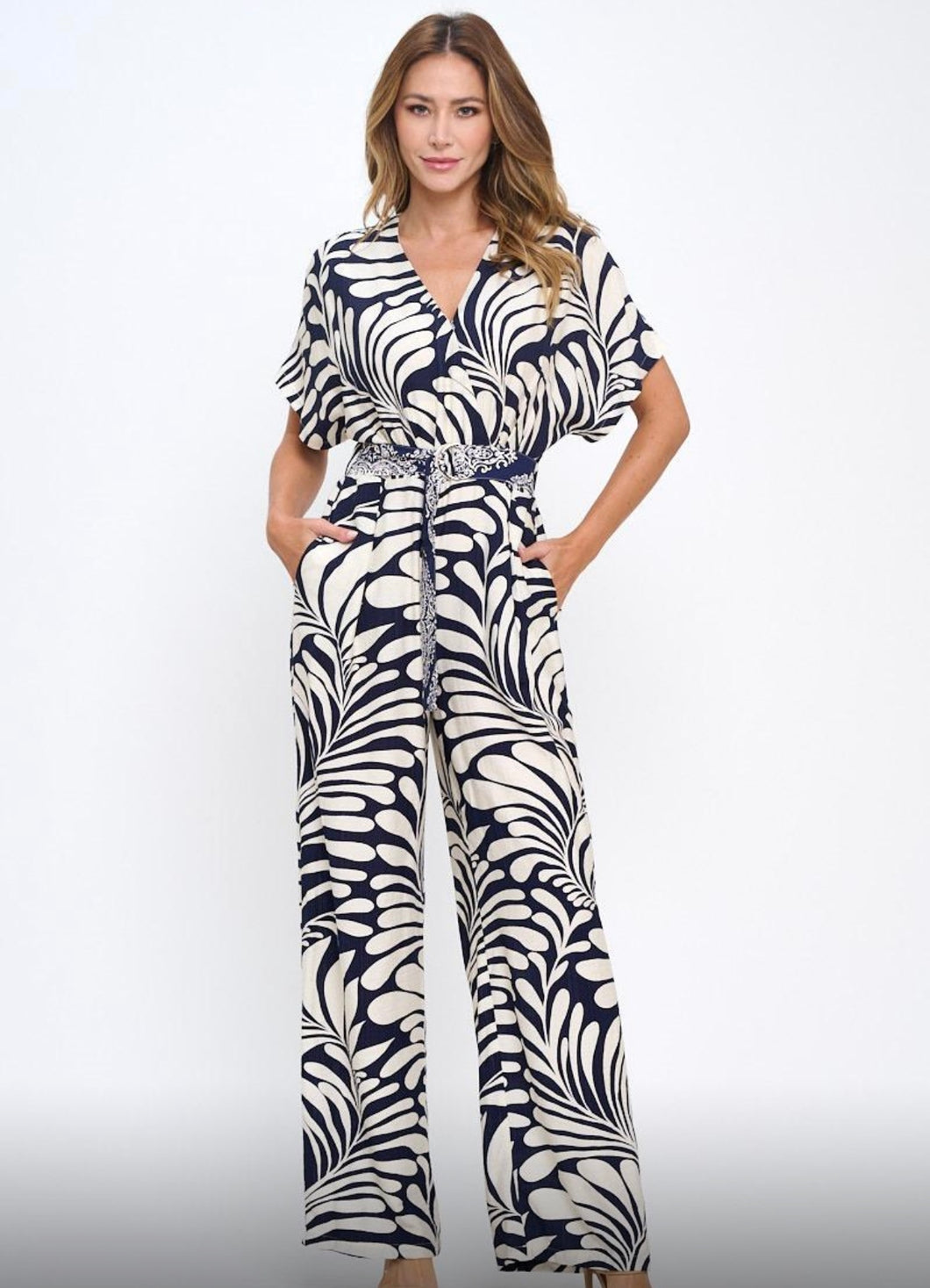 O Navy print jumpsuit