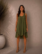 Load image into Gallery viewer, N 2pcs Layer silk dress/ cardigan