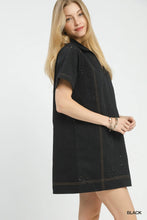 Load image into Gallery viewer, U Eyelet mini dress with patch pockets