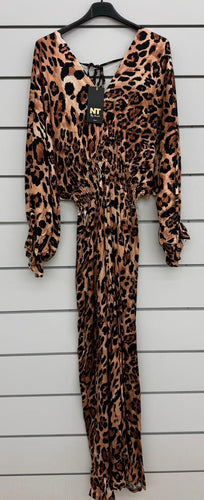 N animal print sateen jumsuit
