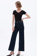 Load image into Gallery viewer, B hide rise wide leg dark denim