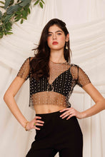 Load image into Gallery viewer, Eb black mesh top